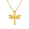 18K Gold Plated Stainless Steel Dragonfly Charms Necklace for Women
