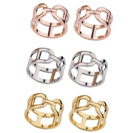 LINYUEARUI 6pcs Accessories Simple Practical Decoration Modern Style Metal Three Ring Scarf Buckle Silk Pin Shawl Clip Shawl Buckle T-shirt Scarf Accessories