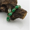 yigedan 18KGP Green Jade Natural Stone Egg Shaped Bracelet for