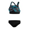 Speedo HyperBoom Zweiteiler Badeanzug für Damen, Schwarz/Bolt/Dove Grey, 32 (DE