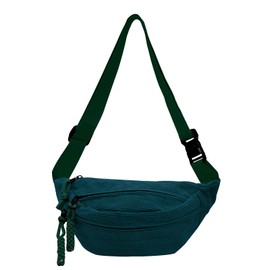 Cord Bum Bag for Men and Women, Crossbody Waist Bag, Shoulder Bags, Chest Bag, Cord Adult with 3 Pockets and Adjustable Lightweight Belt Bag for Boys, Sporty, Hiking, Green, Adult with 3 pocket