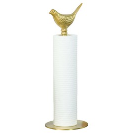 Luxurious Gold Paper Towel Holder Countertop，Brass Paper Towel Holder for Kitchen, Unique Gold Bird Decor - Sturdy, Durable, and Elegant Home Decor for Kitchen