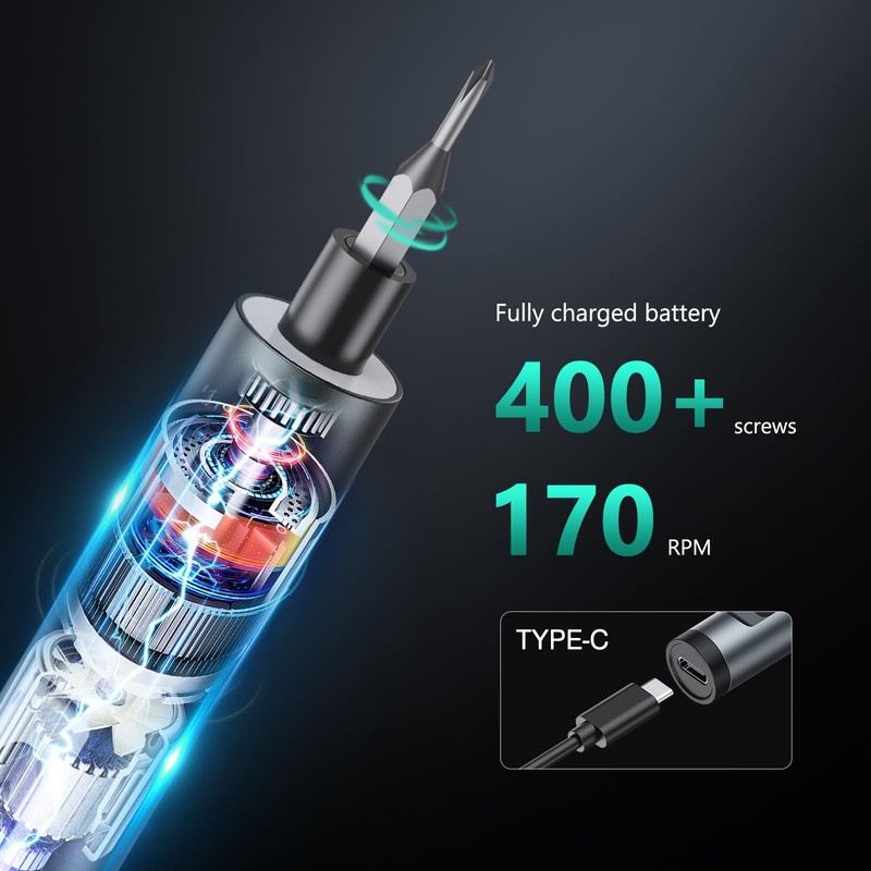 ORIA Mini Electric Screwdriver, 62 in 1 Precision Screwdriver Set