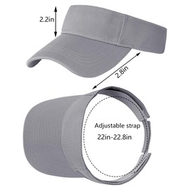 Marrywindix 1 Piece of Grey Sport Wear Athletic Visor Sun Sports Visor Hat Visor Adjustable Cap for Women and Men (One Size)