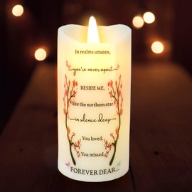 Skywin in Loving Memorial Candles for Deceased (in Realm) - 5.9 x 2.7 in LED Flameless Candles, Remembrance Candle for Loss, Memorial Candles for Loss of Loved Ones, Sympathy Candles Memorial Gift