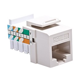 Leviton 5EHOM-RT5 Home 5e Snap-In Connector, T568A/B Wiring, Light Almond