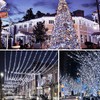 mimigogo Solar String Lights Outdoor,500 LED 165FT Christmas Lights with