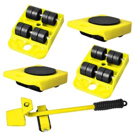 5-Piece Furniture Transport Castors Furniture Transport Roller Set, Furniture Transport Roller Set, 4 Furniture Rollers + 1 Load Lifter, Ideal for Furniture Transport When Moving