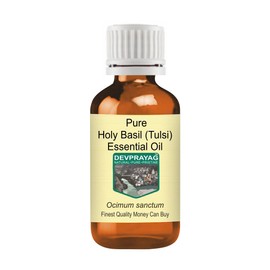 Devprayag Pure Holy Basil (Tulsi) Essential Oil (Ocimum Sanctum) Natural Therapeutic Grade Steam Distilled 10ml (0.33 oz)