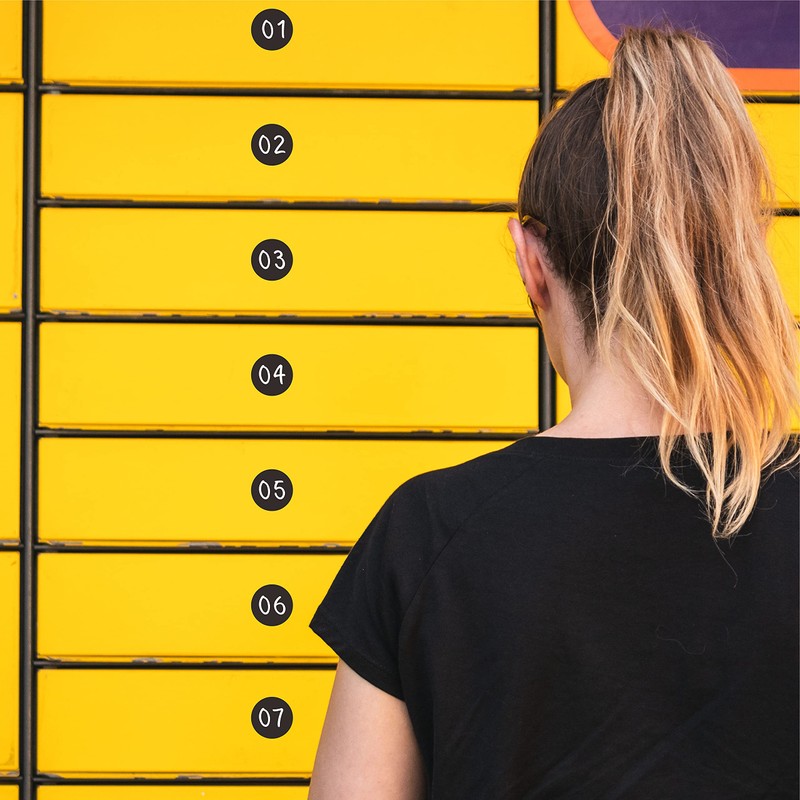 Pack of 1500 Black Round Inventory Stickers / Labels with