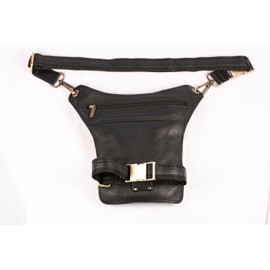 MATADOR Outdoor Bag Genuine Leather Bum Bag Men Women Large Leg Bag Motorcycle Bag with Leg Strap Chest Pocket Waist Bag Men's Bag Leather Thigh Bag Leg Holster Motorcycle Clothing, Nappa Black,