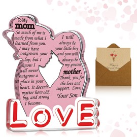 UICCVOKK Mum Gifts,Mom Gifts from Daughter, Mom Birthday Ideas Gift Cool Mother's Day Gifts from Daughter Acrylic Plaque Sign Christmas Mom Gift for Mommy,Mother,Stepmom,New Mum