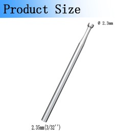 Luo ke 6 Pcs 2.3mm Round Cup Burr - 3/32'' Shank Wire Rounder Bits Jewelry Burs for Lapidary Making