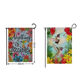 GYWHOOFT 2 Pcs Garden Flags, bird Butterfly Garden Flag Double Sided, Burlap Spring Summer Garden Flag for Spring Outdoor Home Decor, Garden Decor(30 * 45CM)