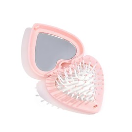 Mini Foldable Hair Comb, Hair Brush for Purse, Travel Folding Hair Brush, Heart Shape Mini Pocket Mirror Brush, Hair Brushes