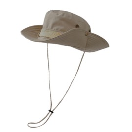 Awlsyj Mens Womens Sun Bucket Hat Wide Brim Fishing Hat Safari Hat Foldable Boonie Cap Outdoor UV Protection Beach Travel Fishing Hiking Hat (Dark Beige)