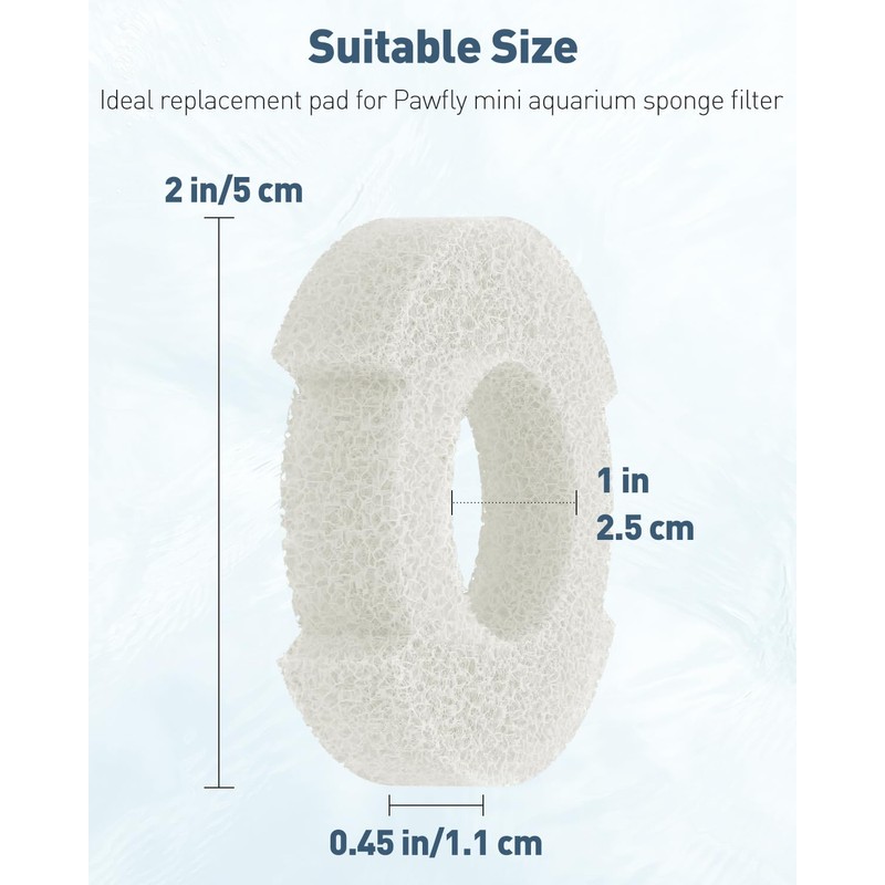 Pawfly 4 Pcs Replacement Filter Pads 20 L Mini Aquarium
