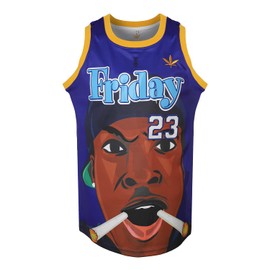 Mens Athletic Sports Basketball Jersey S-3XL,Cosplay 90S Hip Hop Clothing for Party, Stitched Letters and Numbers Fans Jersey (Blue 23, Large)