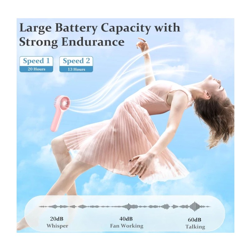  Mini Personal Fan Handheld, Small Portable Handheld Fan, Battery