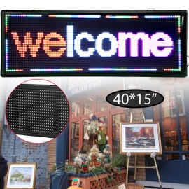 ktnparts 40" X 15" LED DIY Programmable Scrolling Message Open Sign Display Board 3-COLOR