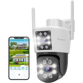 VSTARCAM 2K Security Outdoor WiFi Camera with Dual Lens,2.4GHz Cameras for Home with Motion Detection, Full Color Night Vision, Two-Way Audio,Pan/Tilt 360° View, Cloud Storage 01