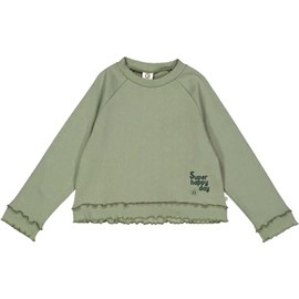 Müsli by Green Cotton Girls Super Happy Day Sweatshirt, Poetry Green