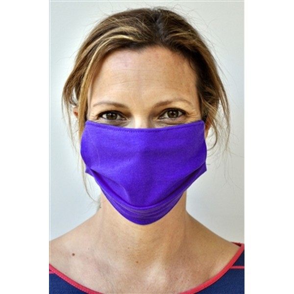 Brave Face Fraser Organic Cotton Reusable Face Mask For Adult- True Purple