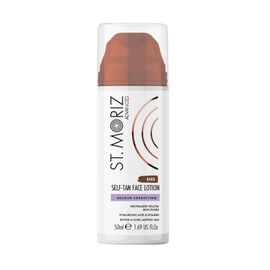 St Moriz Advanced Dark Colour Correcting Self Tan Face Lotion | With Hyaluronic Acid & Vitamin B5 | Purple Colour Correcting Undertones Neutralise Yellow Tones | Wear Alone & Under Makeup | 50ml