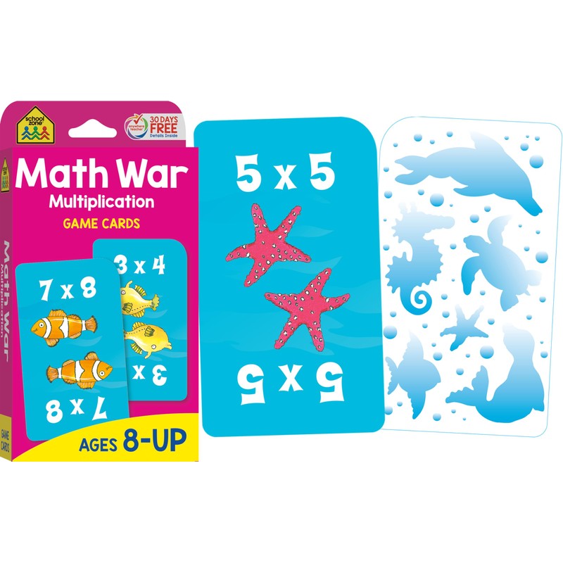 School Zone Math 3-4 4-Pack Flash Cards: 224 Cards, 3rd