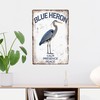 Blue Heron Calm Presence Peace Retro Theme Inspirational Quotes Wall