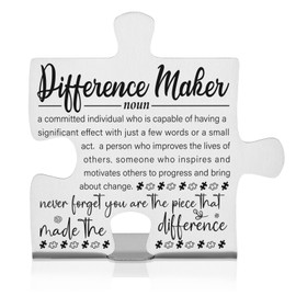 Difference Maker Desk Sign for Teacher Nurse Coworker Volunteer, Appreciation Thank You Gift for Women Men Friends Retirement, Promotion, Graduation Motivational Office Decor Plaques PD003