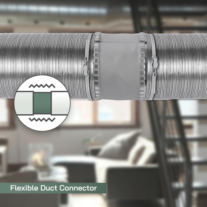 Vent Systems 10" Inch Flexible Vibration-Reducing Male Fit Duct Connector