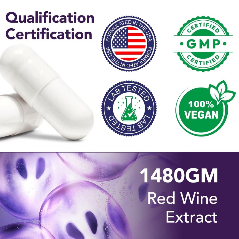 HATMANLABS High Purity Resveratrol Capsules 98% Trans-Resverat