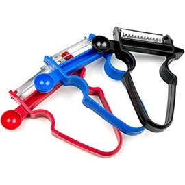 Magic Trio Peeler, Multi-Purpose Vegetable Cutter, Peeler Shredder Slicer, Easy Helper Tools, Potato AppleNon-Slip Handles for Fruits Vegetables Multifunction Kitchen Serrated Smooth Peeler Blades