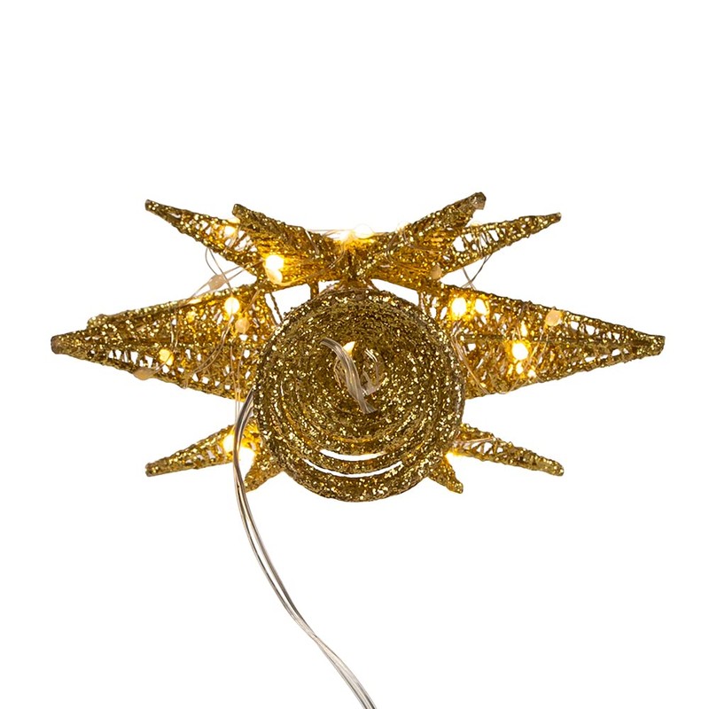 Kurt Adler 11-Inch Pre-Lit Twinkling LED 60-Light Gold Starburst Tree