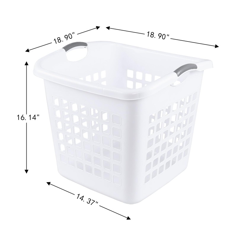 Eagrye 2 Bushel/70 L Large Ultra Square Laundry Basket, Plastic