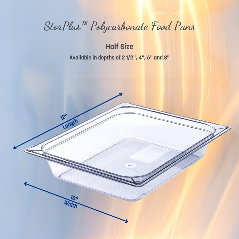 Carlisle FoodService Products Storplus 1/2-Size Food Pan for Catering, Buffets,
