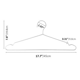 Jetdio 20 Pack Heavy Duty Extra Wide Stainless Steel Coats Hangers, 17.7” Strong Durable Metal Hanger for Heavy Garments, Sturdy Metal Rack for Shirts Jackets Trousers Pants Slack, Silver