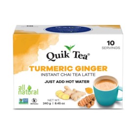 Quik Tea Turmeric Ginger Instant Chai Tea Latte - 10 Count Single Box