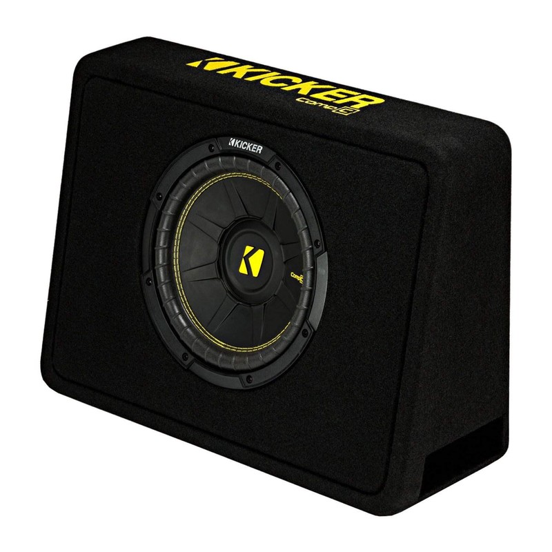 Kicker 10-Inch CompC 2-Ohm Loaded Shallow Subwoofer Box Enclosure (Open