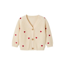 Vertbaudet Girls' Baby Cardigan Oeko-Tex, wool white
