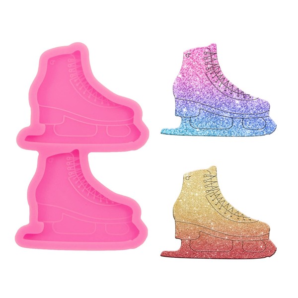Skate Resin Silicone Mold 2-Cavity Badge Reel Mold Epoxy Resin
