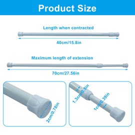 Cionyce Window Security Bar, 2 Pack Window Security Bars Adjustable Sliding Glass Door Lock Bars 15.8in-27.5in Tension Rods, Window Lock Bar for Children Home