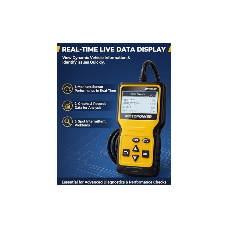 MOTOPOWER MP69033 Escáner OBD2 Lector de código de Error del