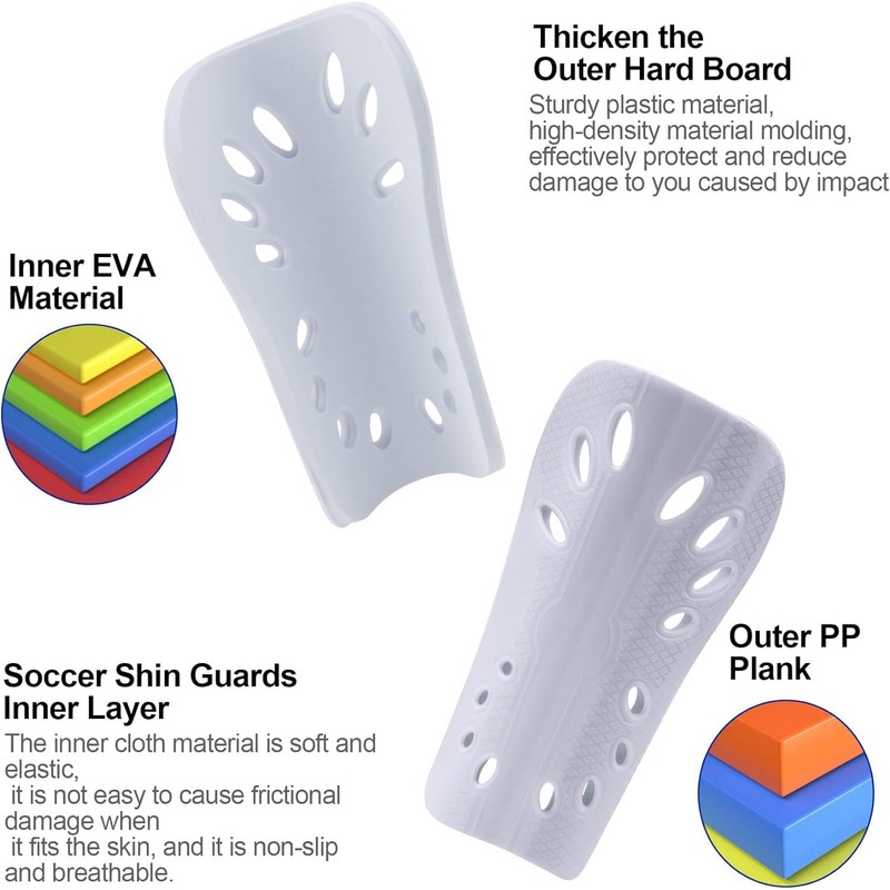 Soccer Shin Guards, 2 Pair Lightweight and Breathable Shin Guard