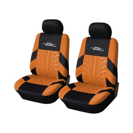 Car Seat Covers Full Set Front Split Rear Bench For Car Universal Cloth SUV Sedan Van Automotive Interior Covers Airbag Compatible:_Orange-Front