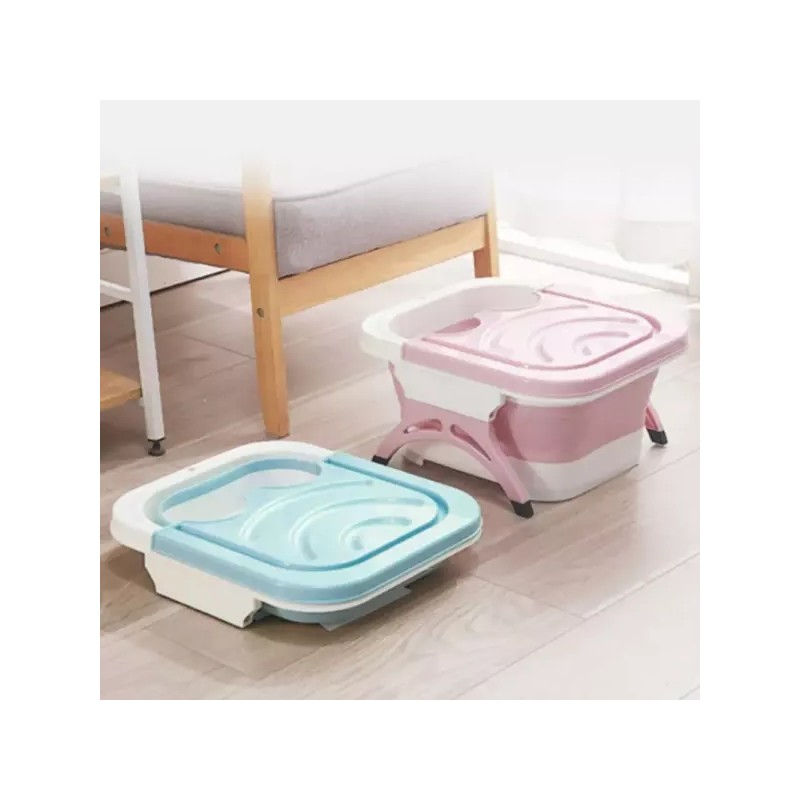 접이식 족욕기 롤링마사지 발마사지 휴대용 족탕기/롤러/마사지/족욕/족욕기통/발욕조/대야/발족욕 [접이식 족욕기(블루)] Foldable Foot