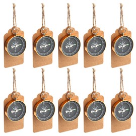 PartyTalk 50pcs Compass Wedding Favors for Guests, Compass Souvenir Gift with Kraft Tags for Travel Themed Party Decorations Nautical Christmas Ornaments