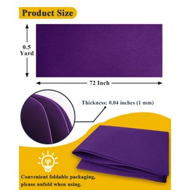 Purple Felt Fabric 72" X 18"(Half Yard) Large Felt Sheets Stiff Craft Felt by The Yard for DIY Crafts Letter Coaster Flower Ornament Sewing Party Decoration Christmas Supplies Nonwoven (Purple)