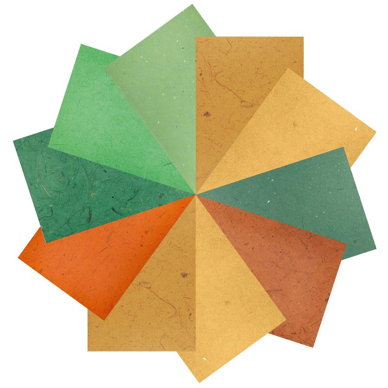 Ursus 61610005 Natural Paper Roots, 10 Sheets, in Various Sizes,